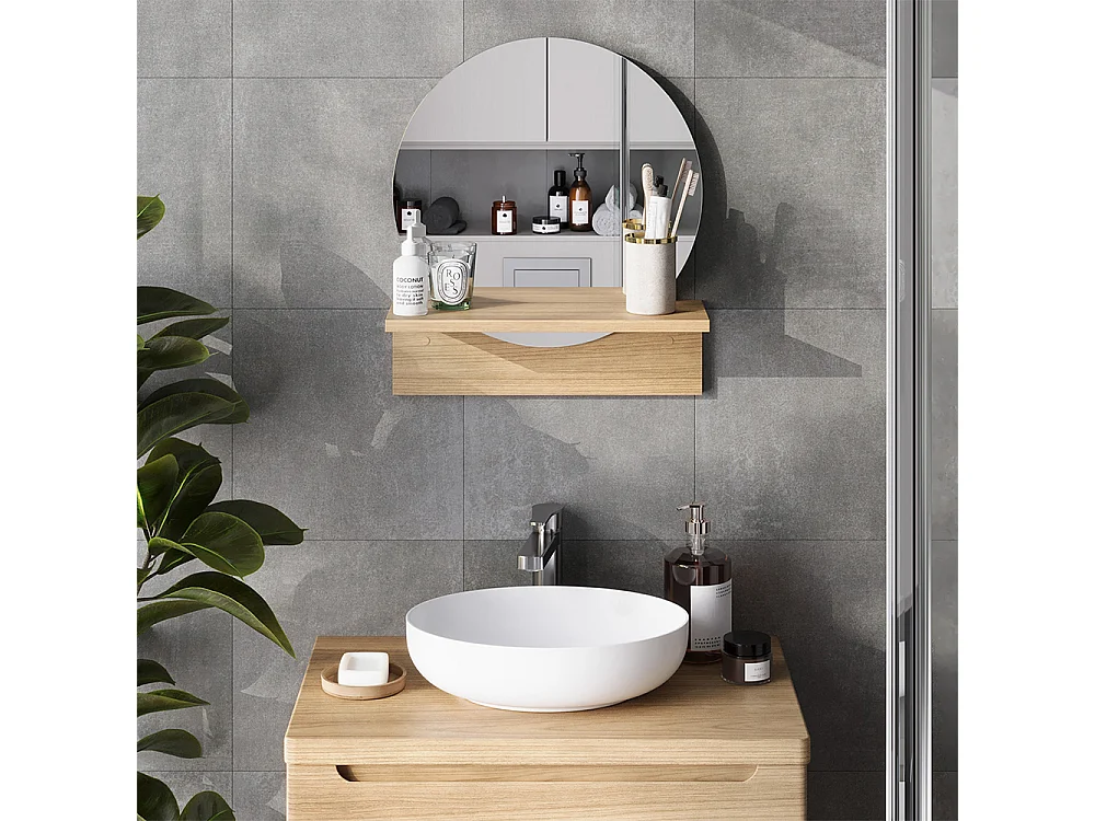 Badezimmerspiegel goldkraft eiche 40x15x47.5 elyra