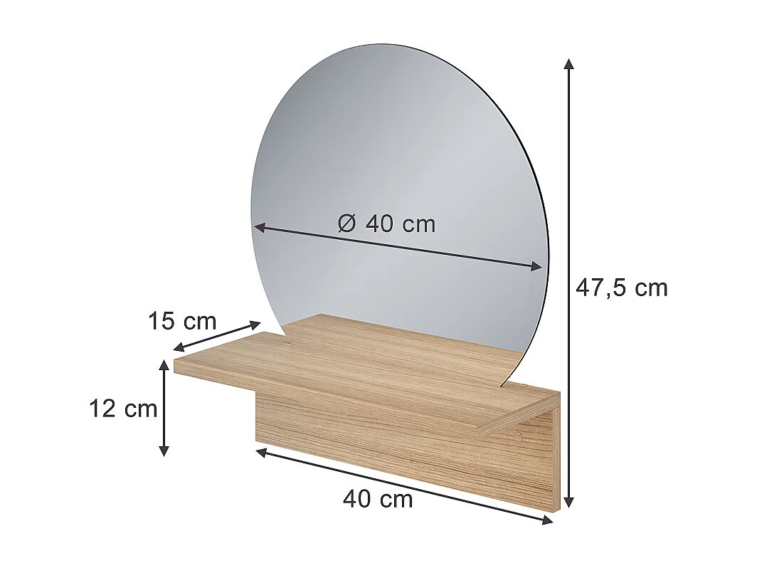 Badezimmerspiegel goldkraft eiche 40x15x47.5 elyra