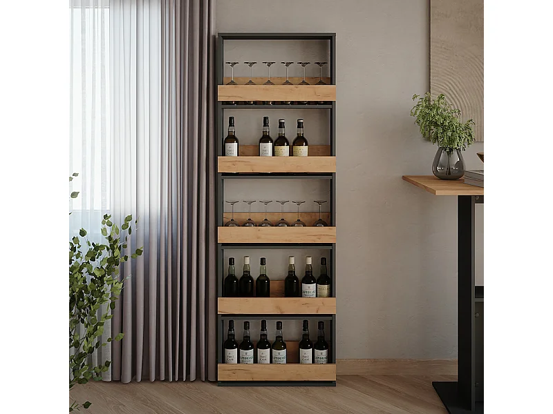 Stojak na kieliszki do wina złoty dąb power/antracyt 60x15.1x180 repose