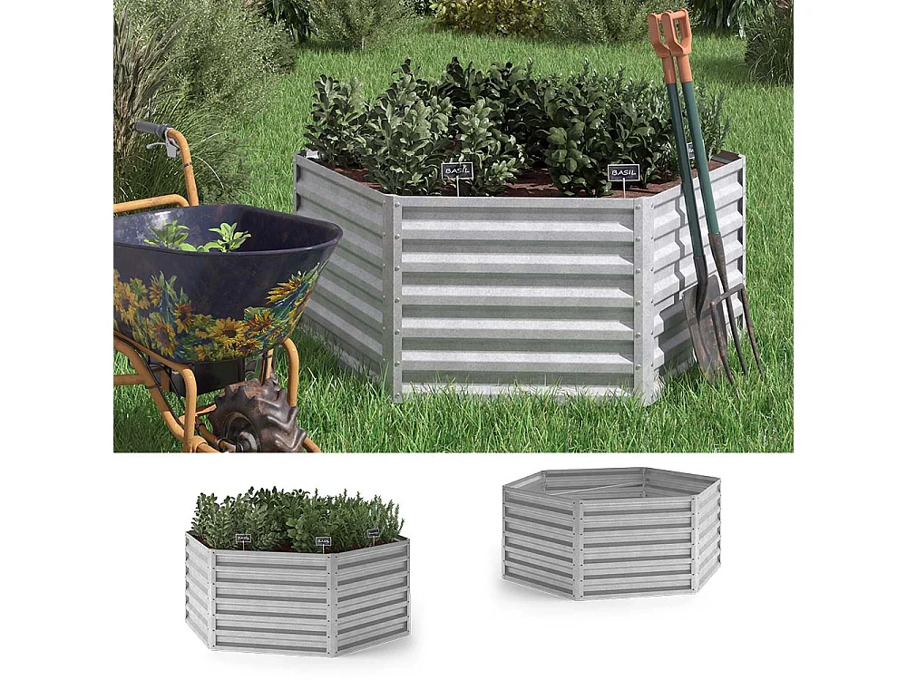 Lit surélevé argent 129x129x60