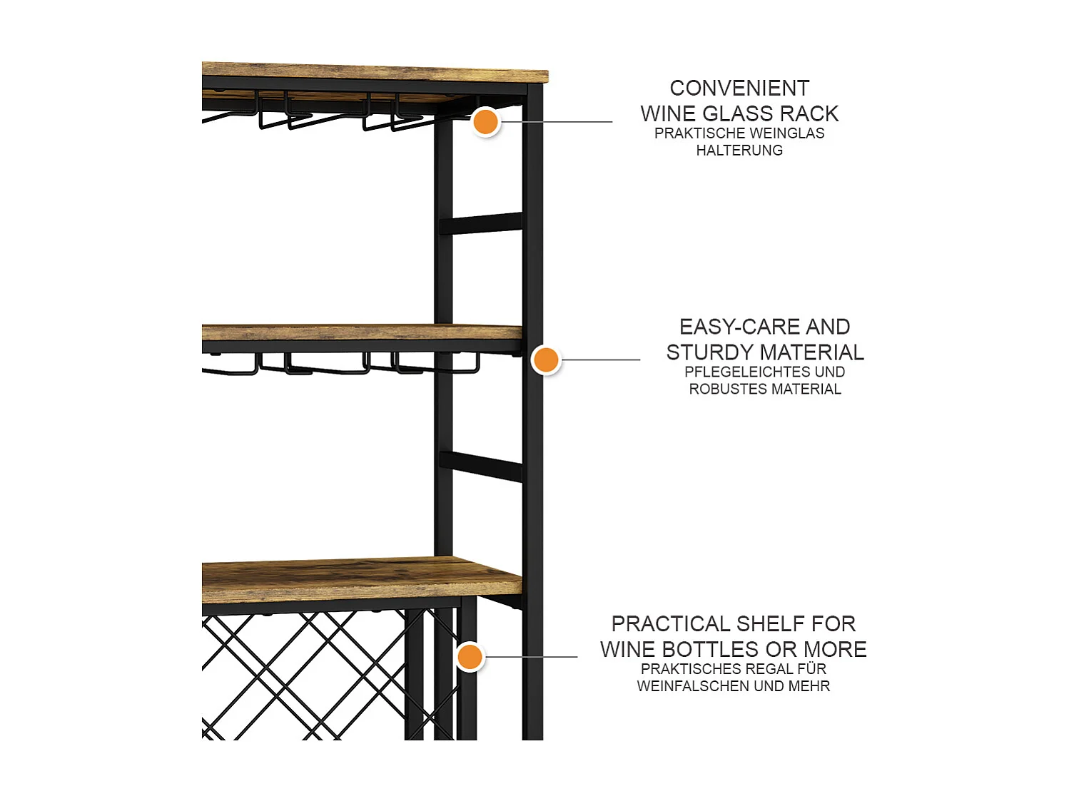 Weinregal eiche rustikal 50x35x100 vela