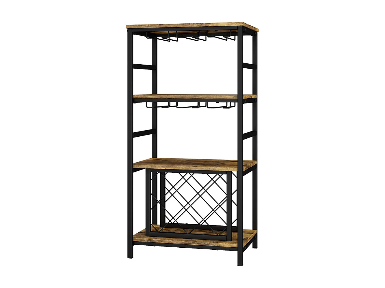 Vinreol  rustikt egetræ 50x35x100 vela