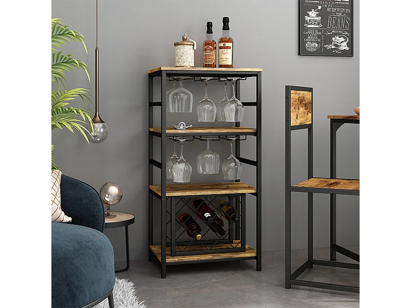 Weinregal eiche rustikal 50x35x100 vela