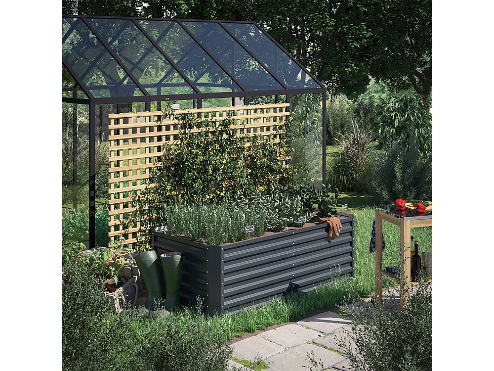 Jardinière anthracite 180x60x60