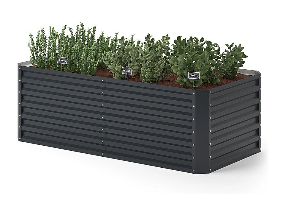 Jardinière anthracite 180x60x60