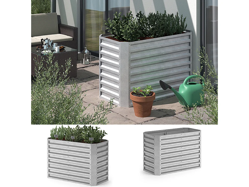 Hochbeet silber 120x60x80
