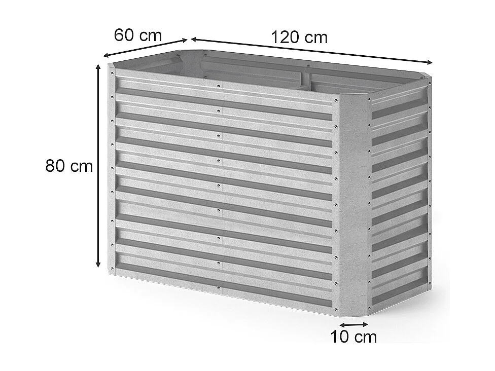 Hochbeet silber 120x60x80