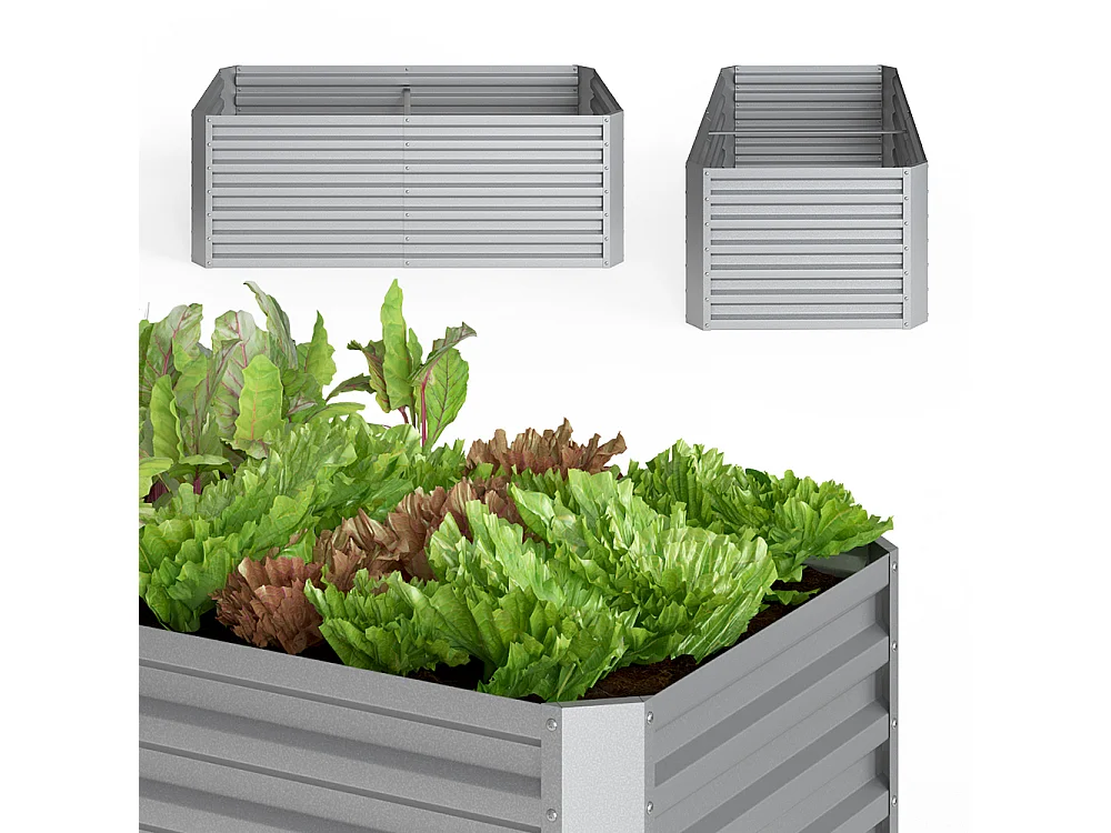 Hochbeet silber 180x60x90