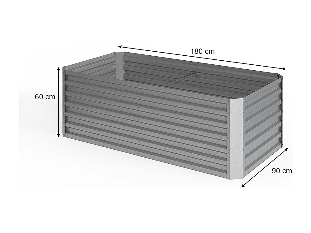 Grządka srebrny 180x60x90