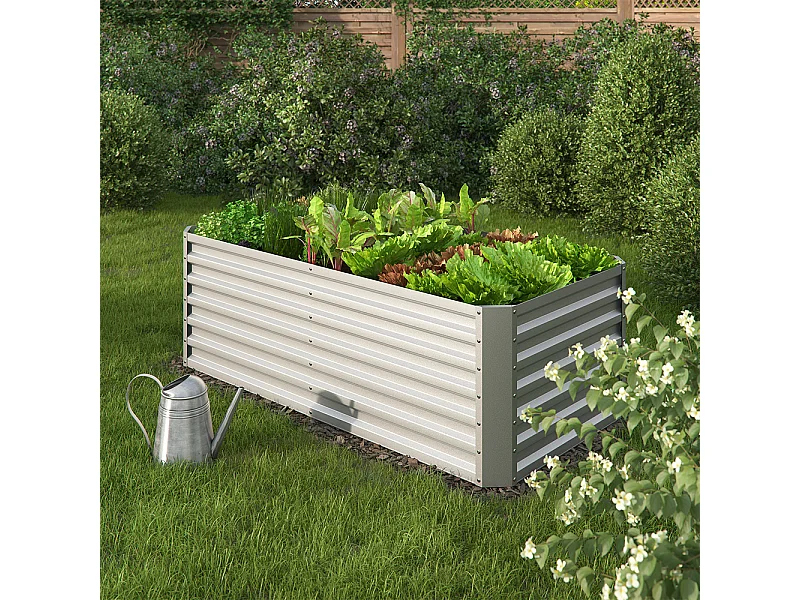 Jardinière argent 180x60x90