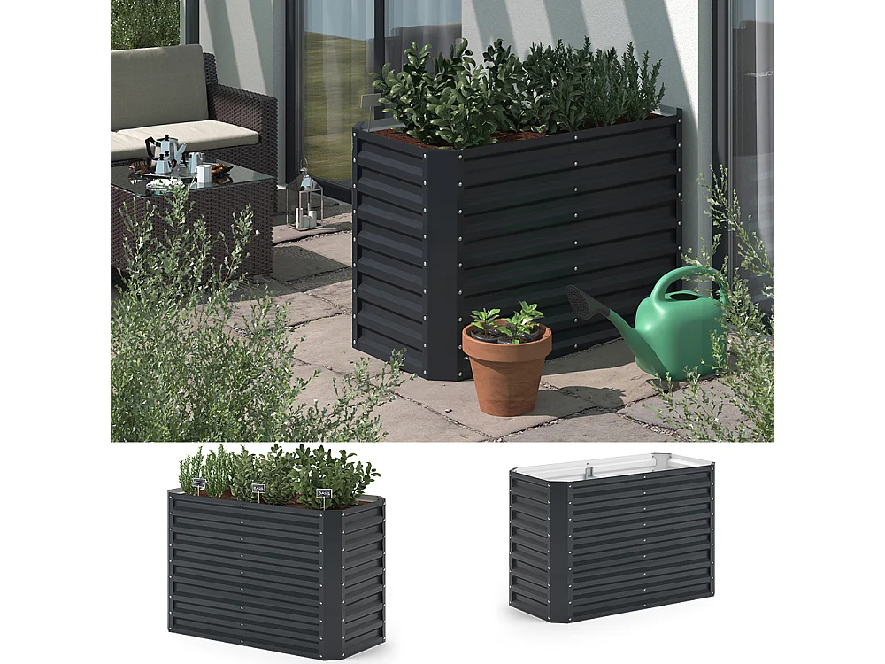 Raised bed anthracite 120x60x80