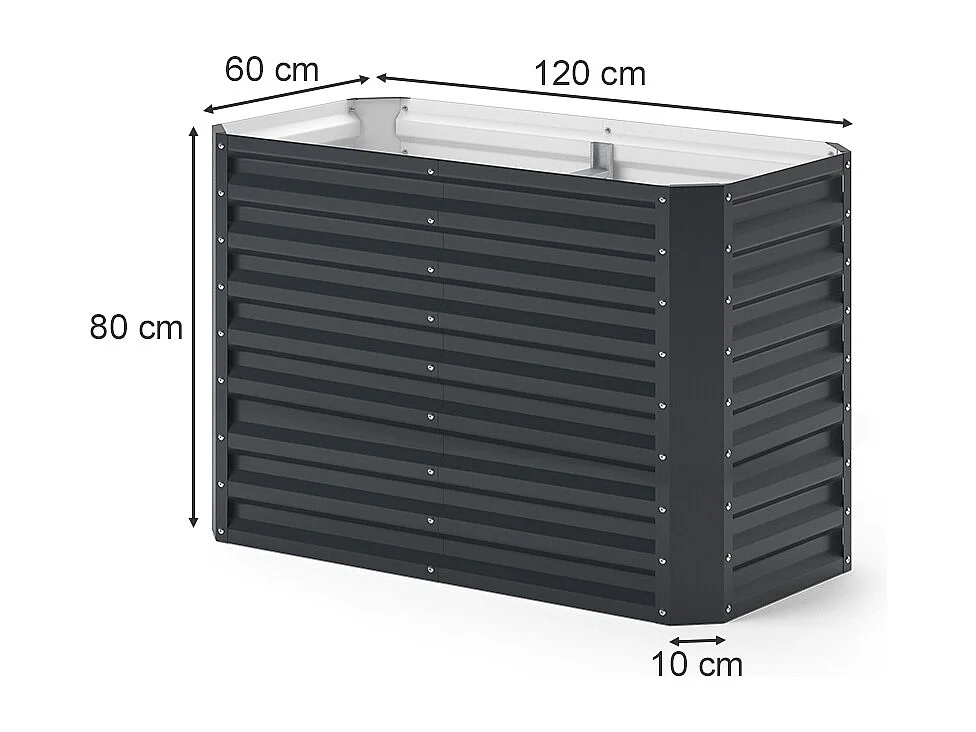 Raised bed anthracite 120x60x80