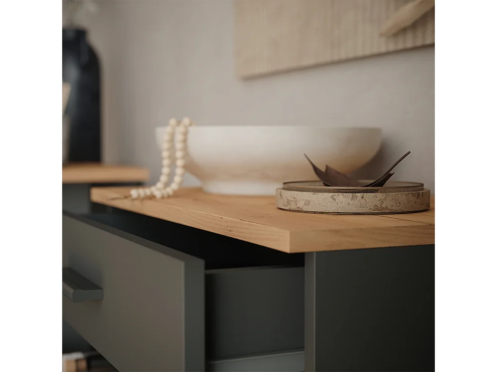 Casier à vin chêne doré/anthracite 60x34.5x106 repose