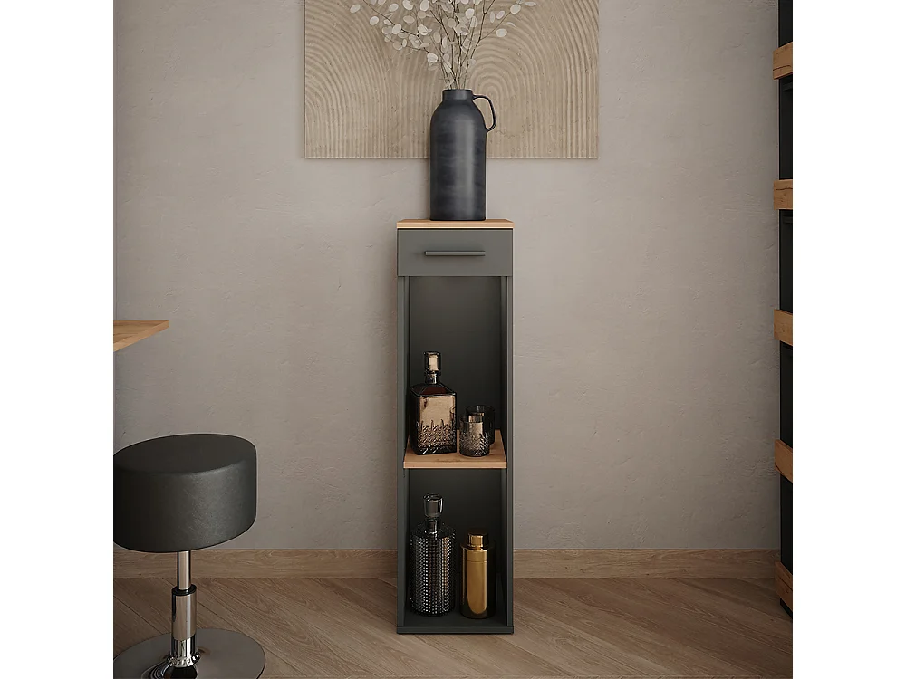 Weinregal goldkraft eiche/anthrazit 30x34.5x106 repose