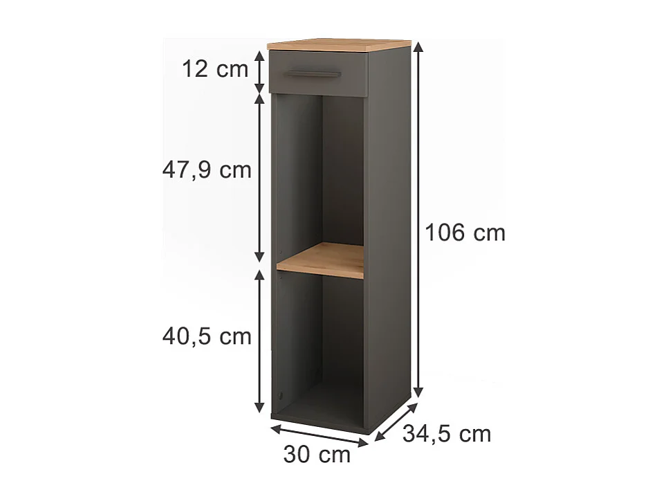 Weinregal goldkraft eiche/anthrazit 30x34.5x106 repose