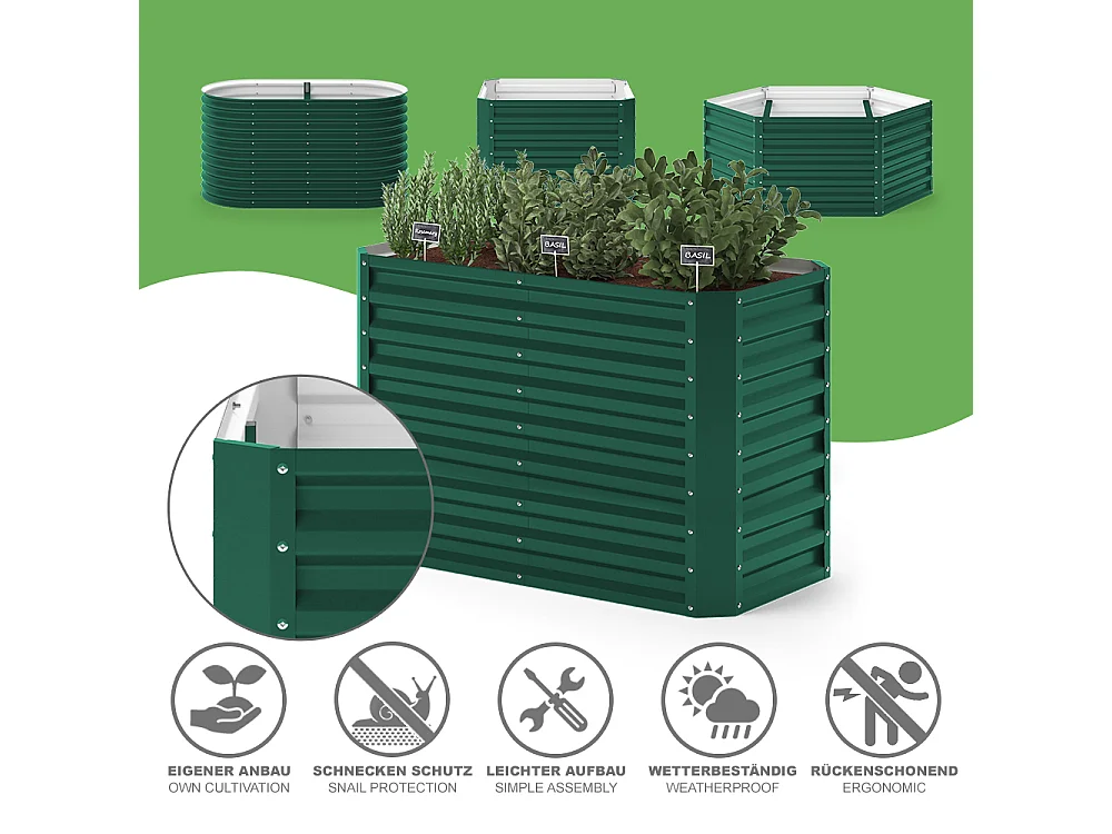 Hochbeet grün 120x60x80