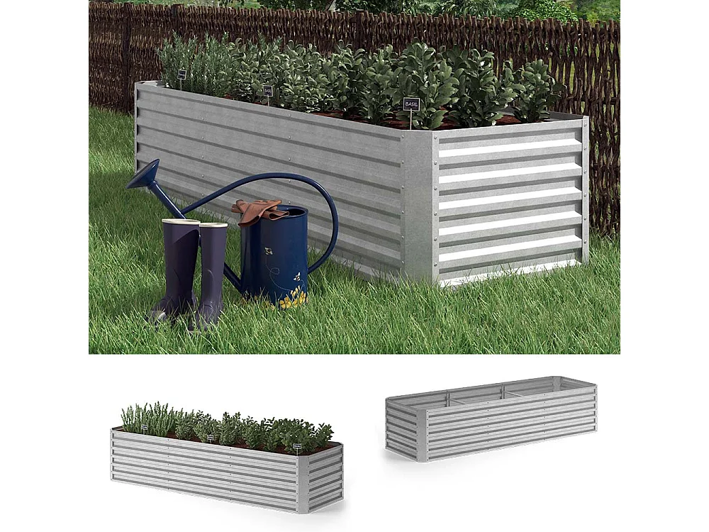 Jardinière argent 270x90x60