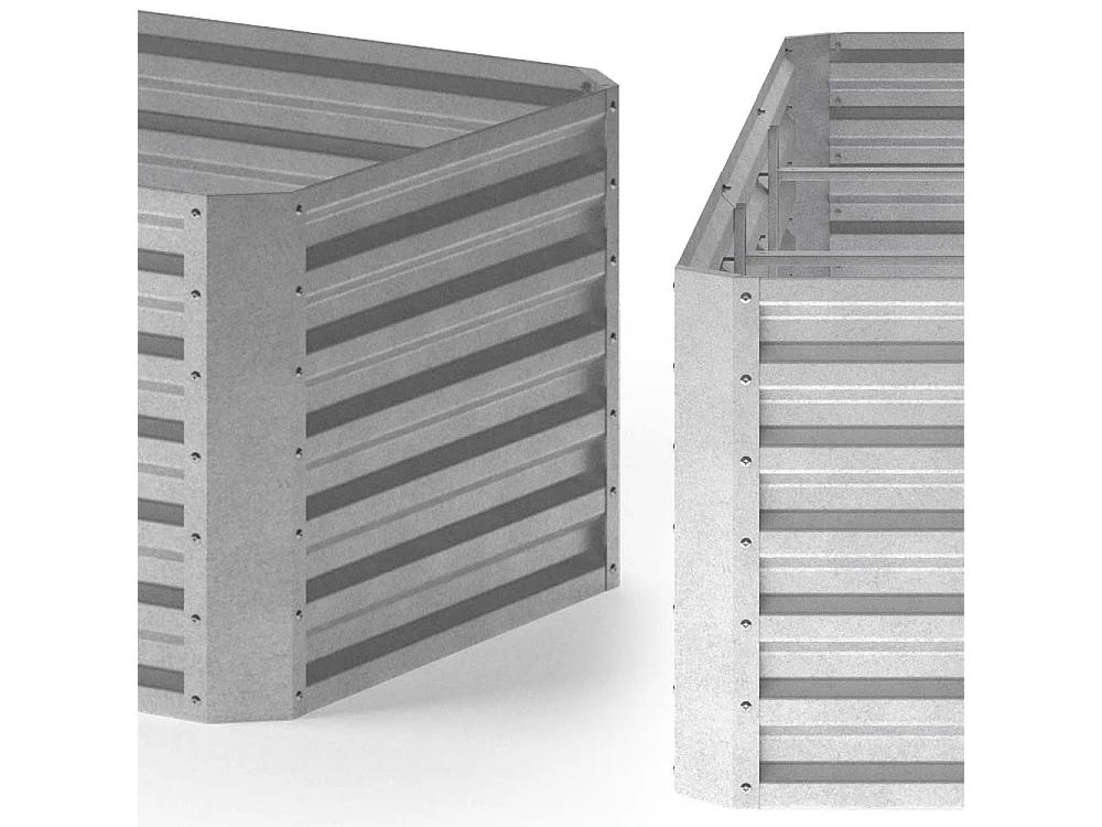 Jardinière argent 270x90x60