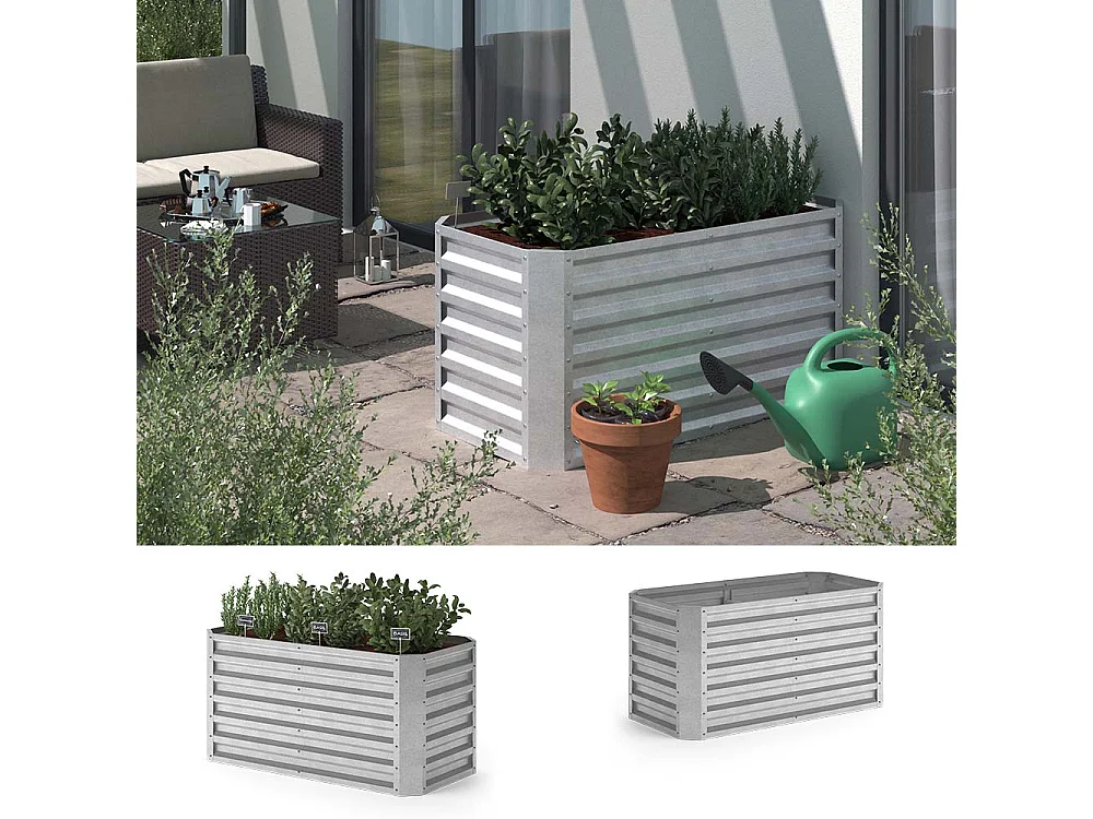 Lit surélevé argent 120x60x60