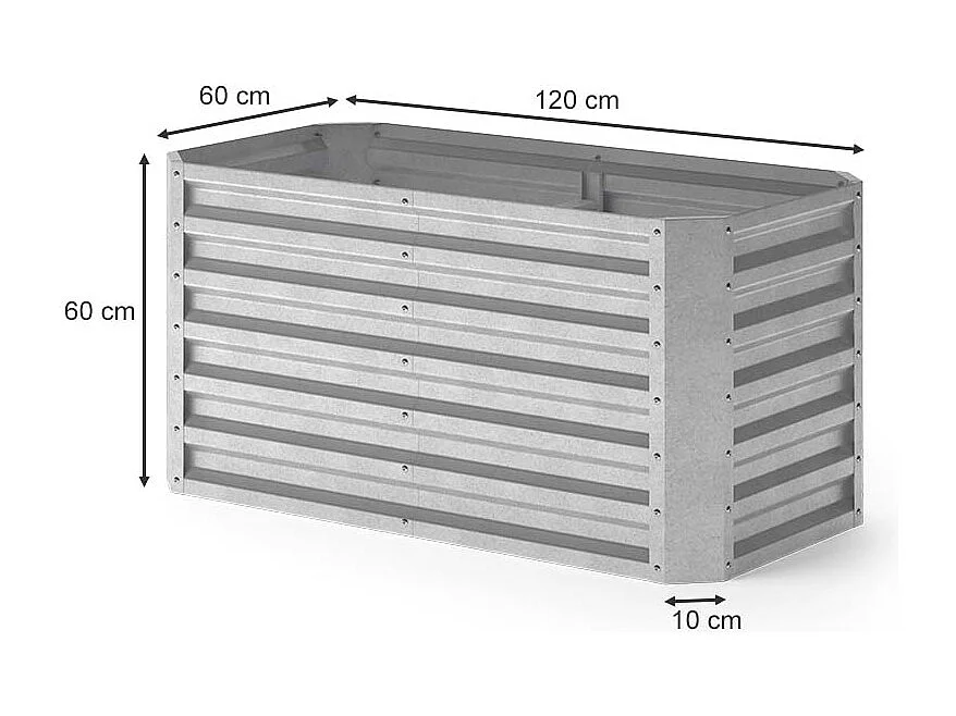 Lit surélevé argent 120x60x60