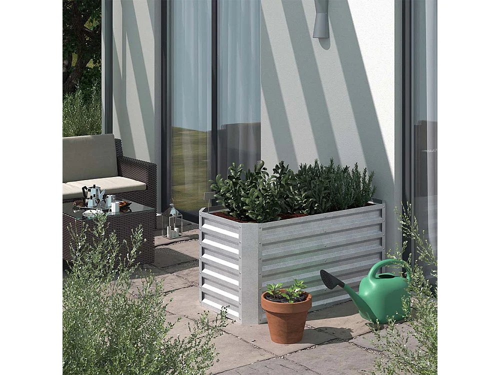 Lit surélevé argent 120x60x60