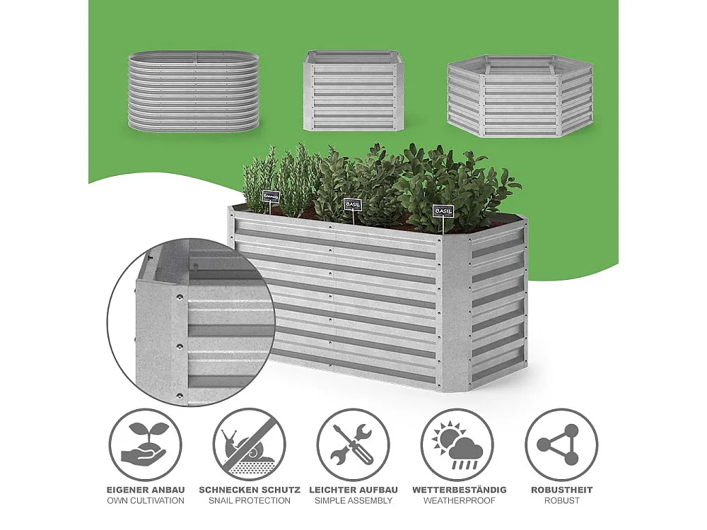 Lit surélevé argent 120x60x60