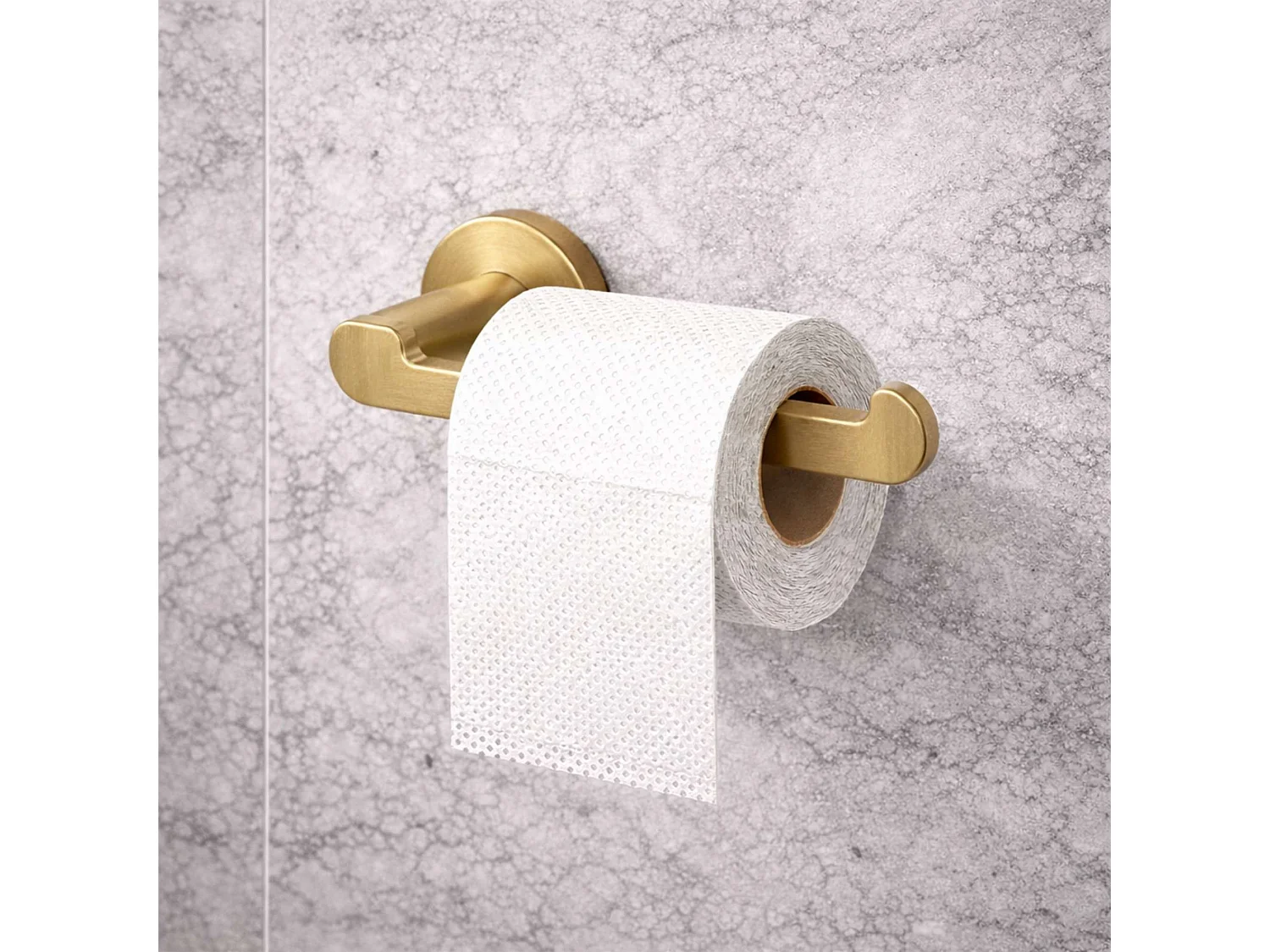 Porte papier toilette et Porte-balai WC - acier inoxydable S.304 or brossé - Fixation Collée ou Vissée