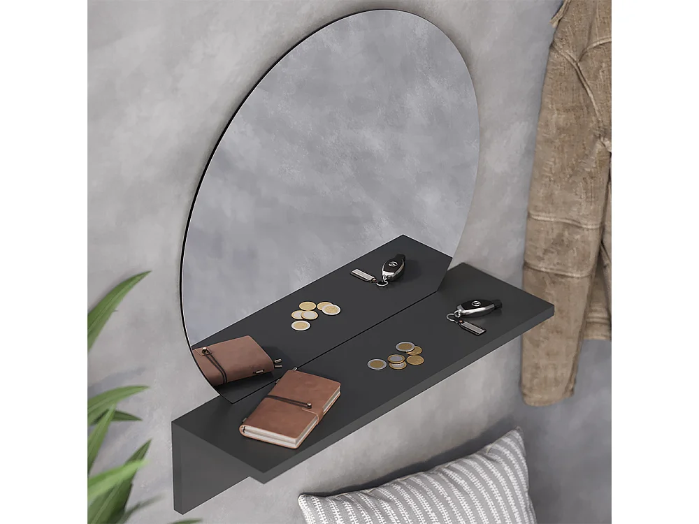 Lustro łazienkowe czarny 50x15x54.5 elyra