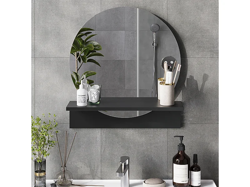 Lustro łazienkowe czarny 50x15x54.5 elyra