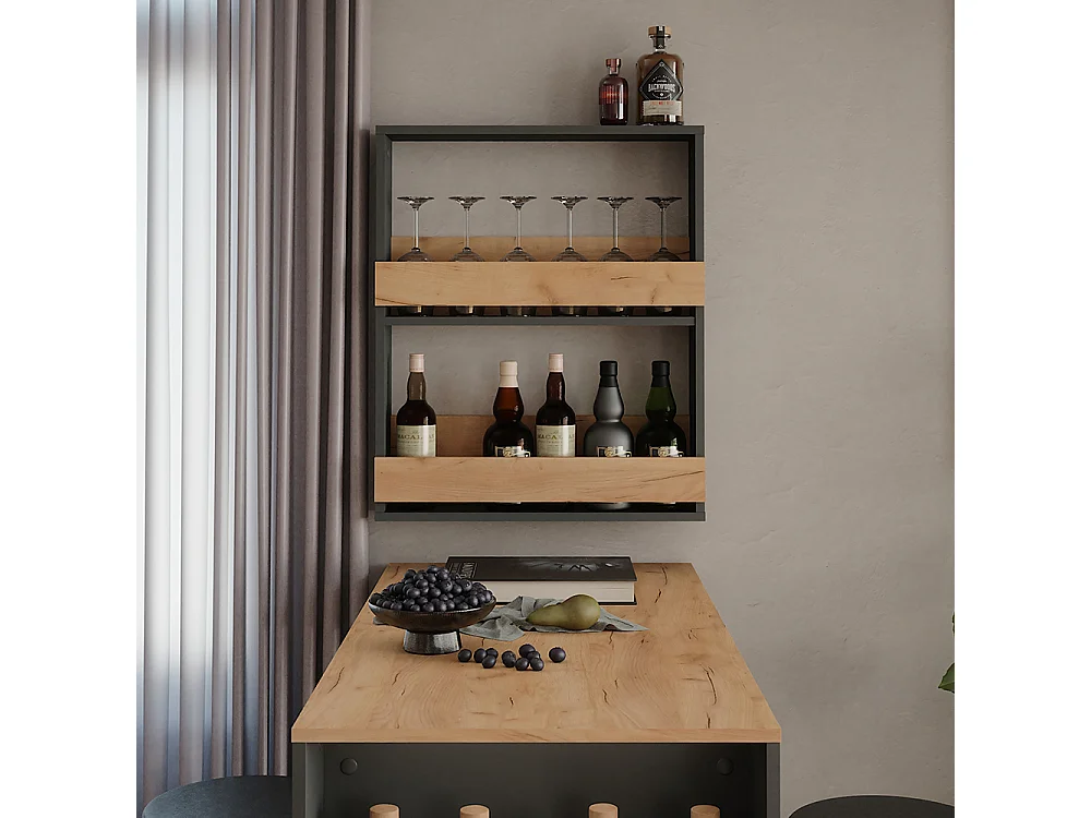 Weinglasregal goldkraft eiche/anthrazit 60x15.1x72 repose