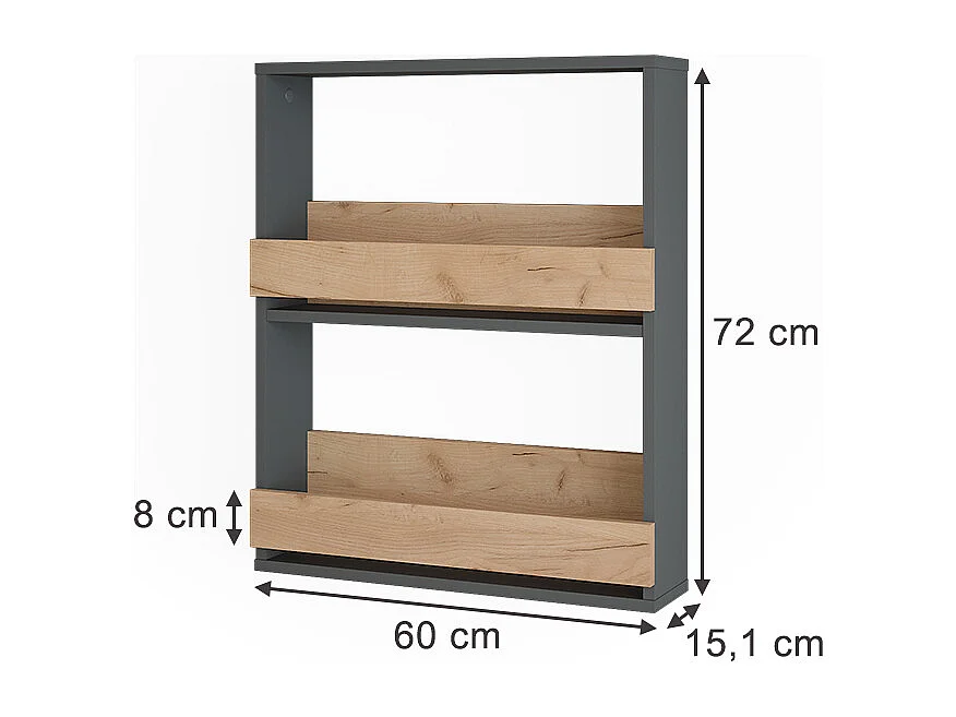 Weinglasregal goldkraft eiche/anthrazit 60x15.1x72 repose