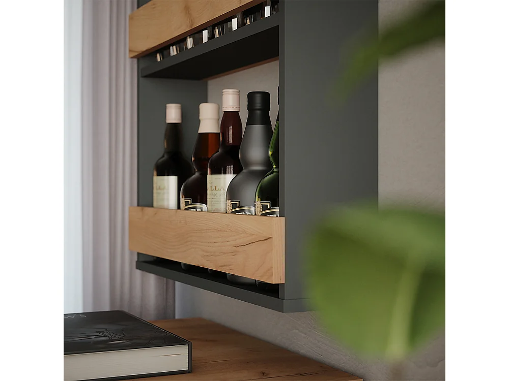 Weinglasregal goldkraft eiche/anthrazit 60x15.1x72 repose