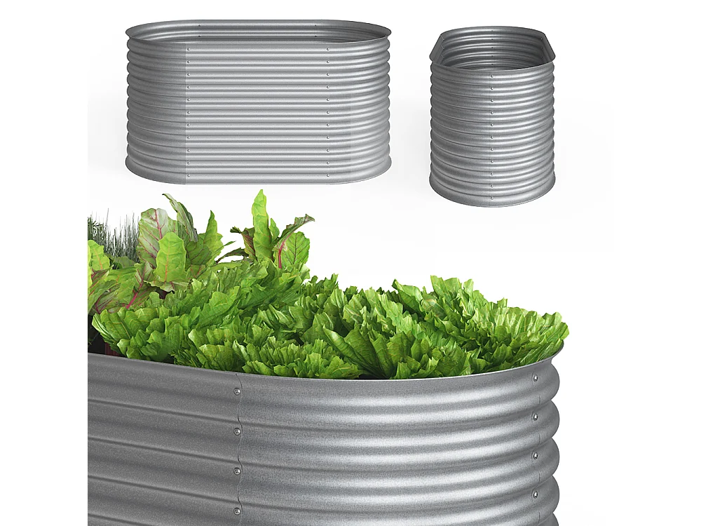 Grządka srebrny 160x82x80