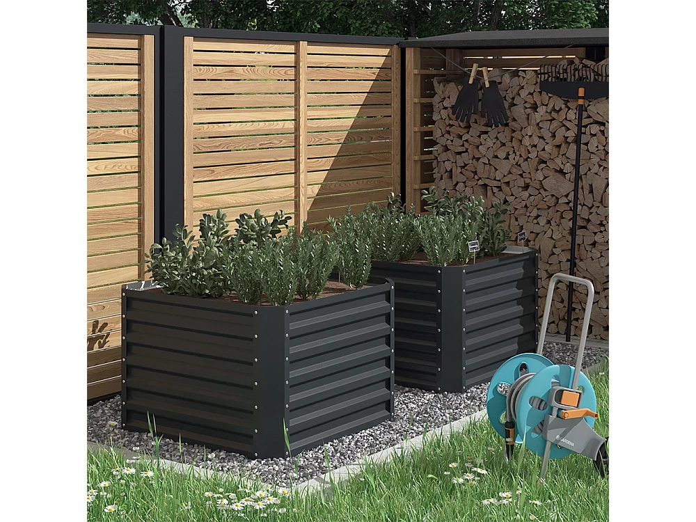 Hochbeet anthrazit 90x90x60