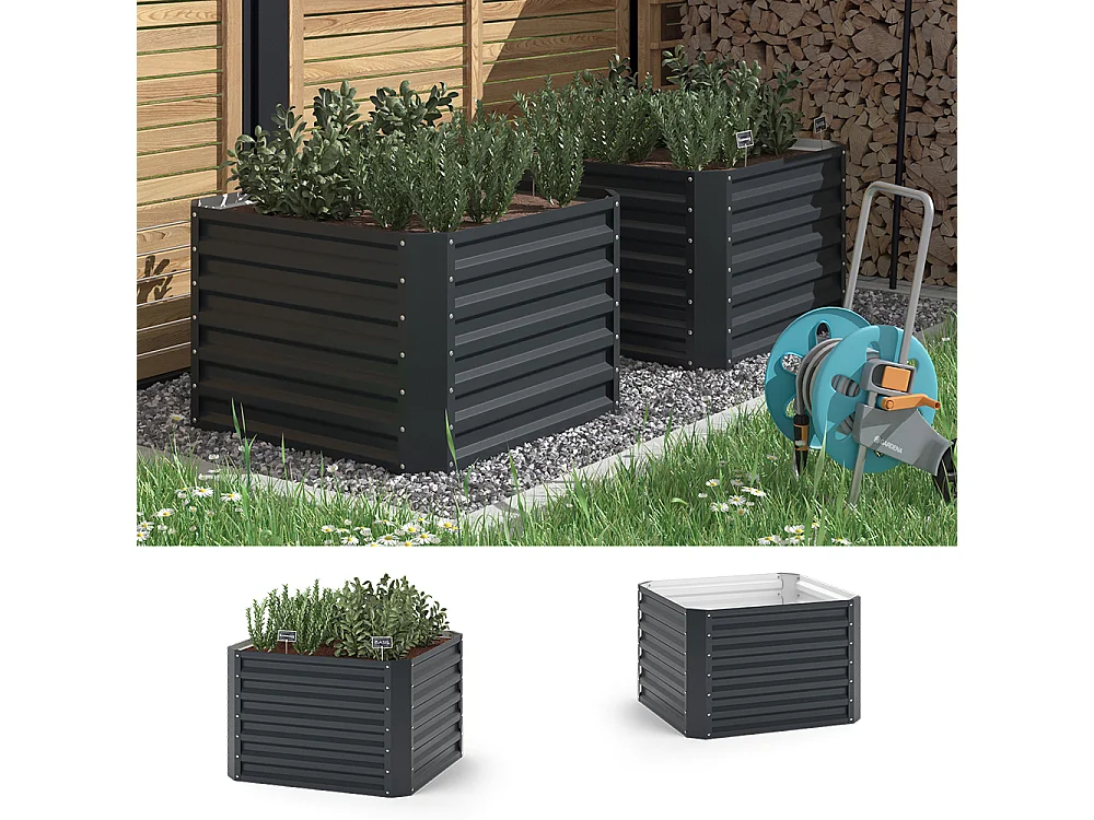 Hochbeet anthrazit 90x90x60