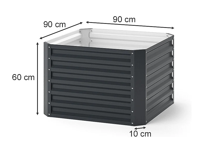 Hochbeet anthrazit 90x90x60