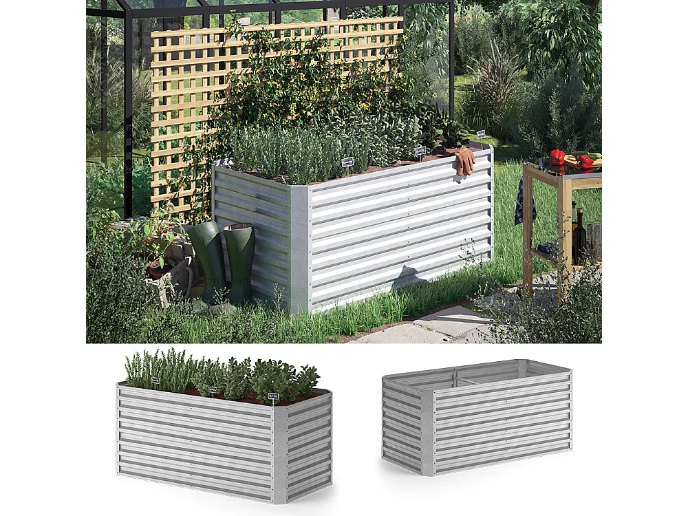 Hochbeet silber 180x90x80