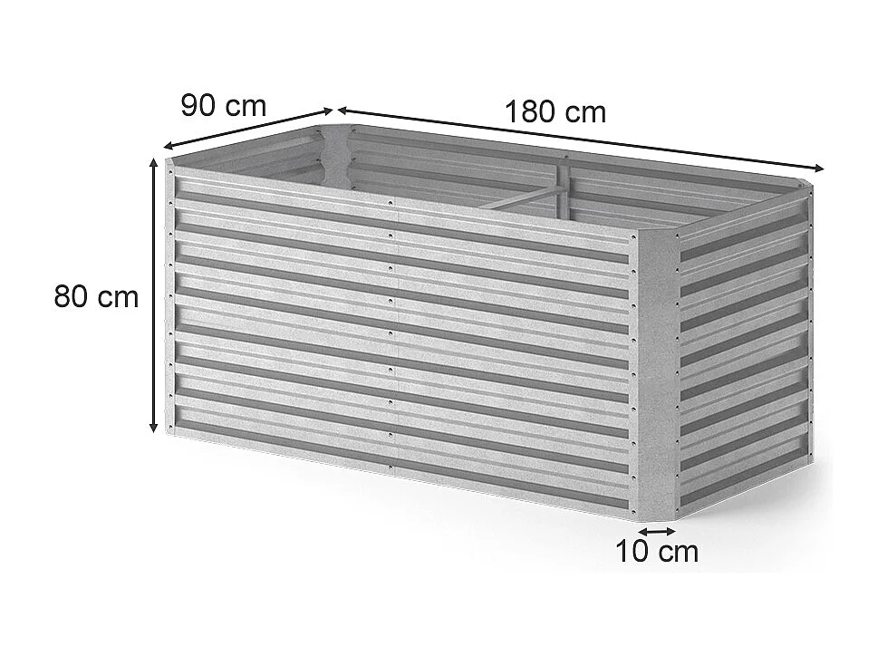 Raised bed silver 180x90x80