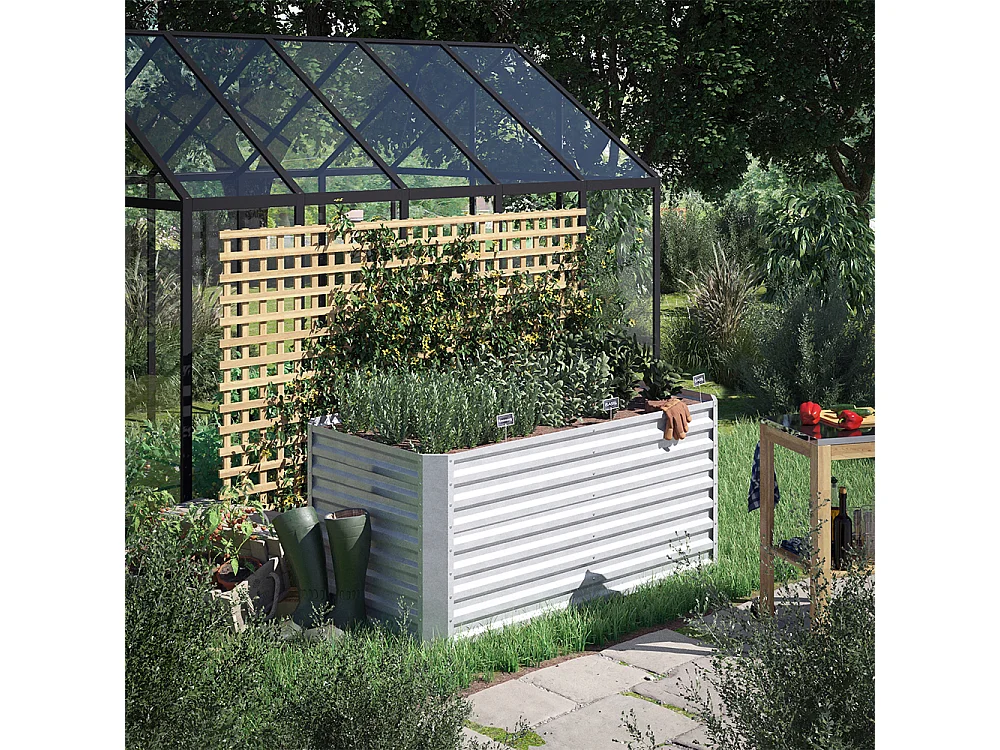 Raised bed silver 180x90x80
