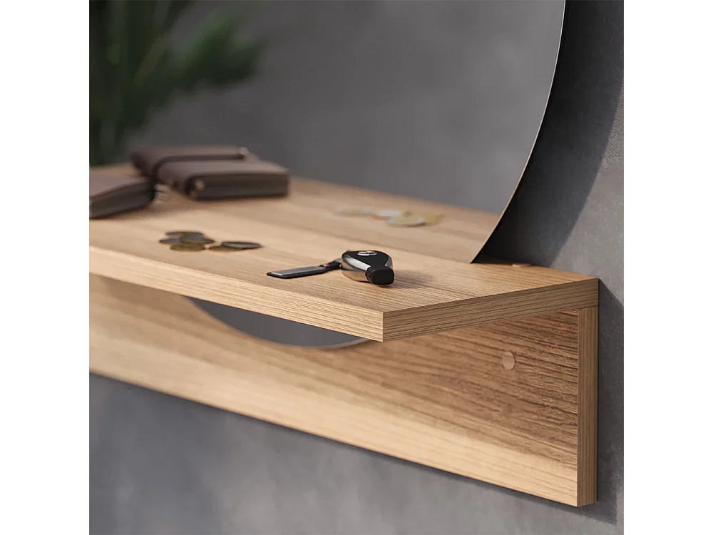 Miroir mural chêne de force doré 50x15x54.5 elyra