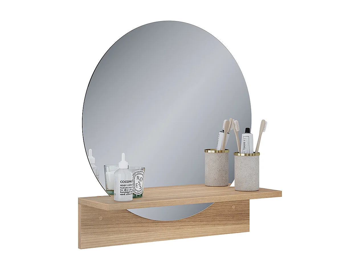 Miroir mural chêne de force doré 50x15x54.5 elyra