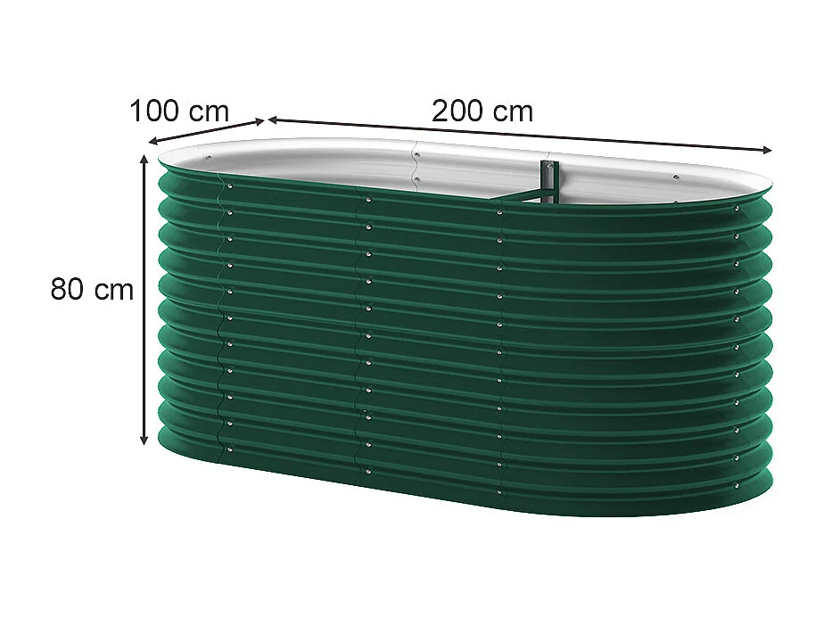 Lit surélevé vert 200x100x80