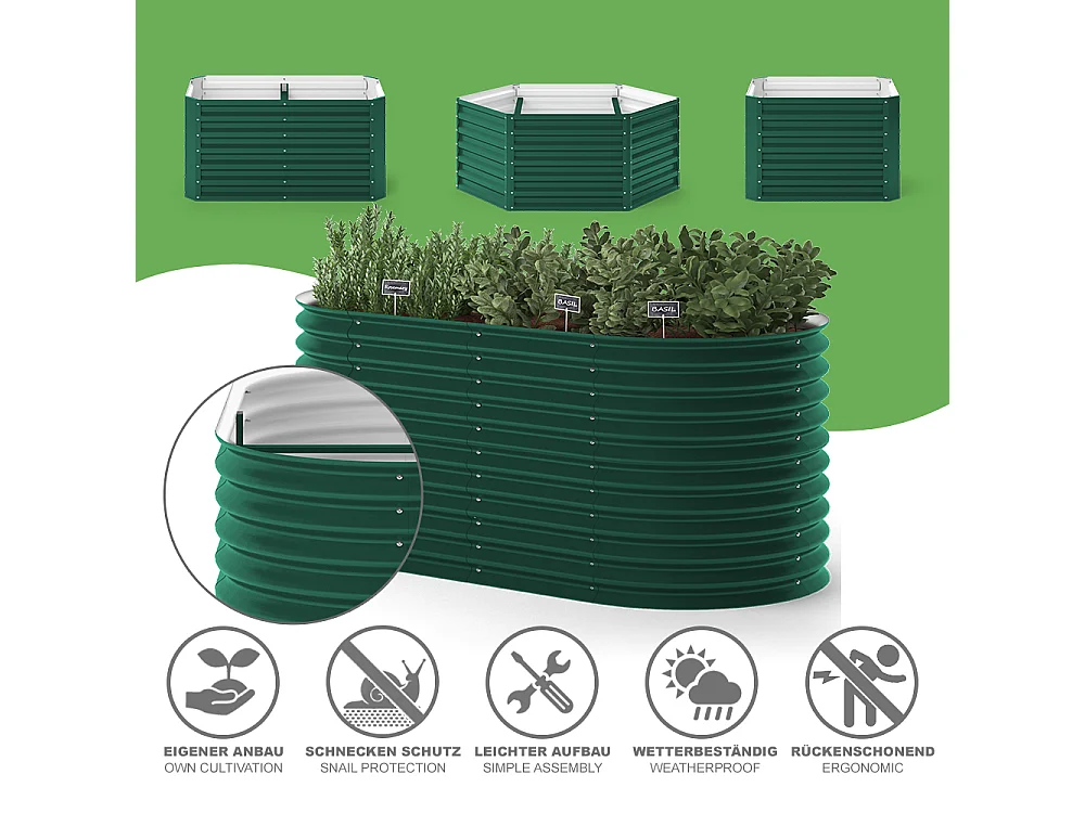 Lit surélevé vert 200x100x80