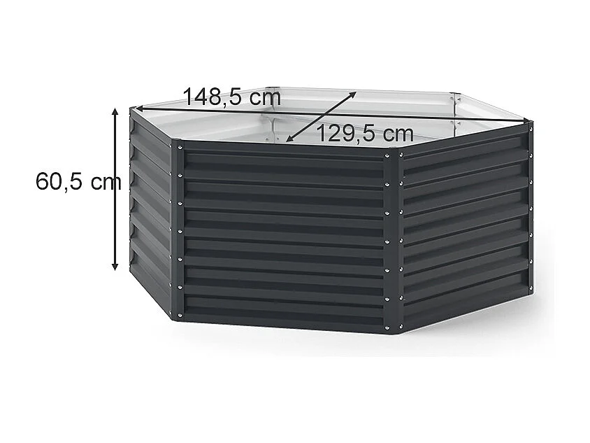 Jardinière anthracite 129x129x60