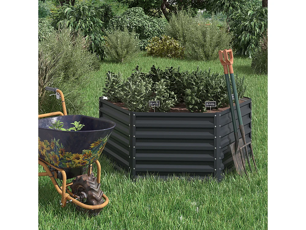 Raised bed anthracite 129x129x60