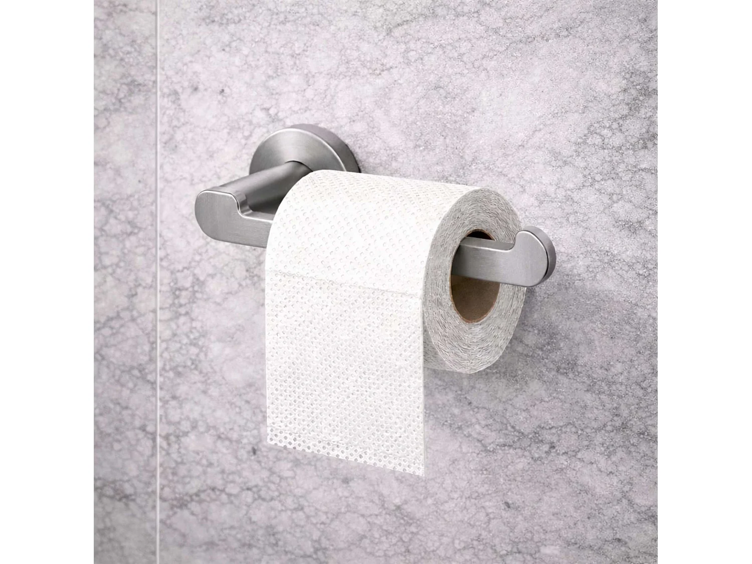 Porte-balai WC et Porte papier toilette - acier inoxydable S.316 - Fixation Collée ou Vissée