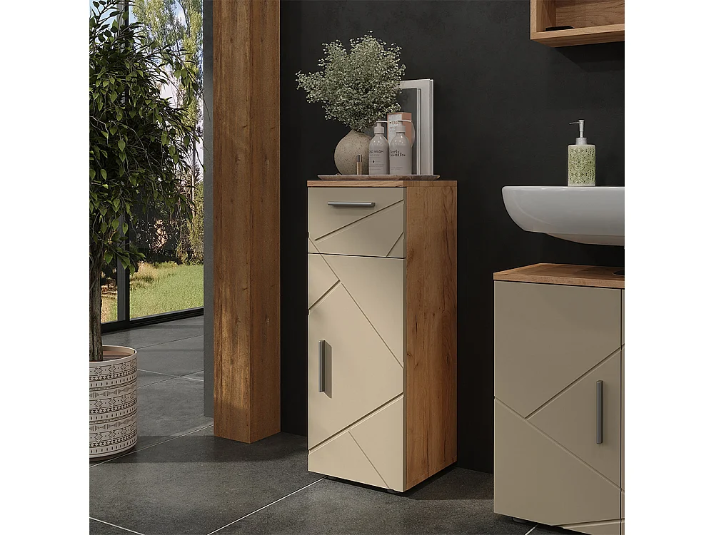 Meuble salle de bain chêne de force doré 30x30x81 irma