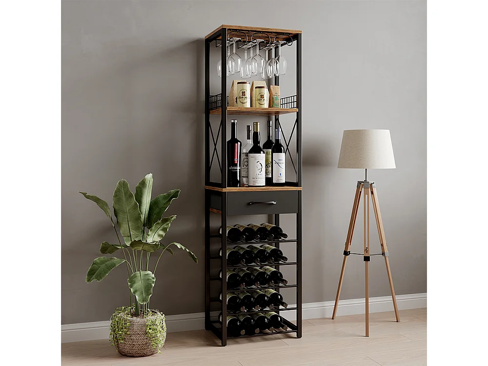 Weinregal eiche rustikal 40x30x147.5 porto