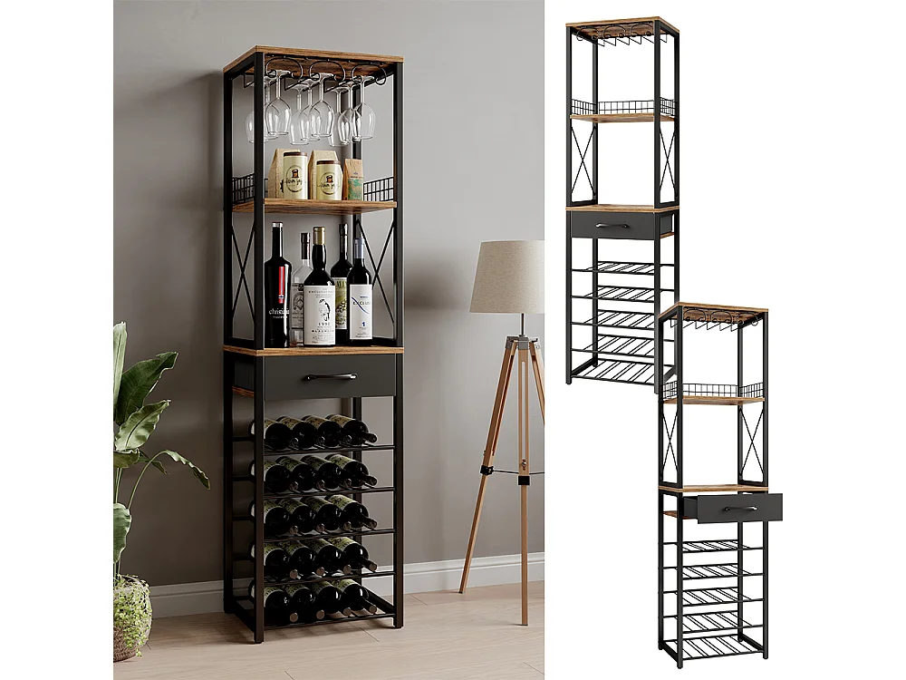 Weinregal eiche rustikal 40x30x147.5 porto