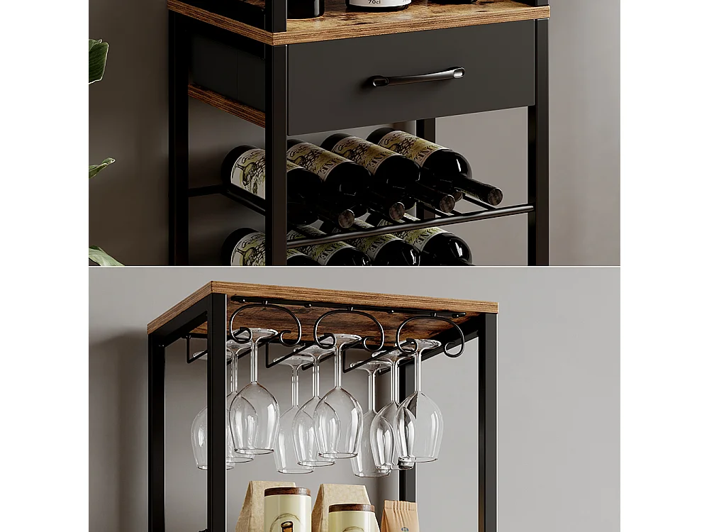 Weinregal eiche rustikal 40x30x147.5 porto